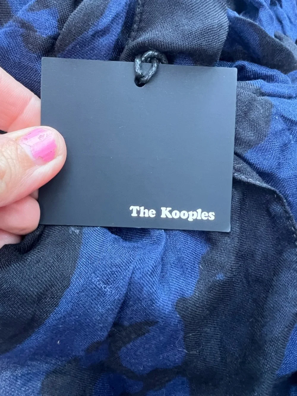 The Kooples Skull Print Scarf Blue Black Sheer Wrap Goth Punk Luxury NWT Rare